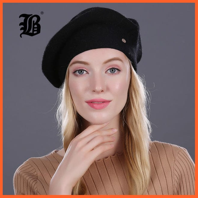 whatagift.com.au Beanies Women 17006 06 Winter Women Real 100% Pure Wool Beret Hat | Women Felt Beret Fashion Girls Hat