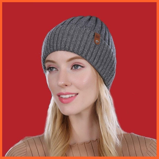 Women'S Wool Casual Autumn Winter Brand New Double Layer Thick Beanies | Girls Knitted Skullies Beanies Caps | whatagift.com.au.
