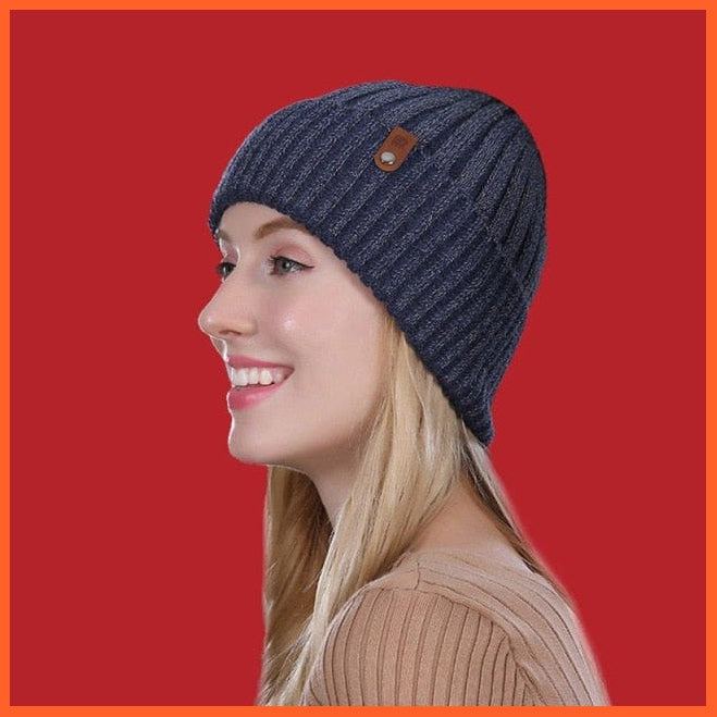 Women'S Wool Casual Autumn Winter Brand New Double Layer Thick Beanies | Girls Knitted Skullies Beanies Caps | whatagift.com.au.