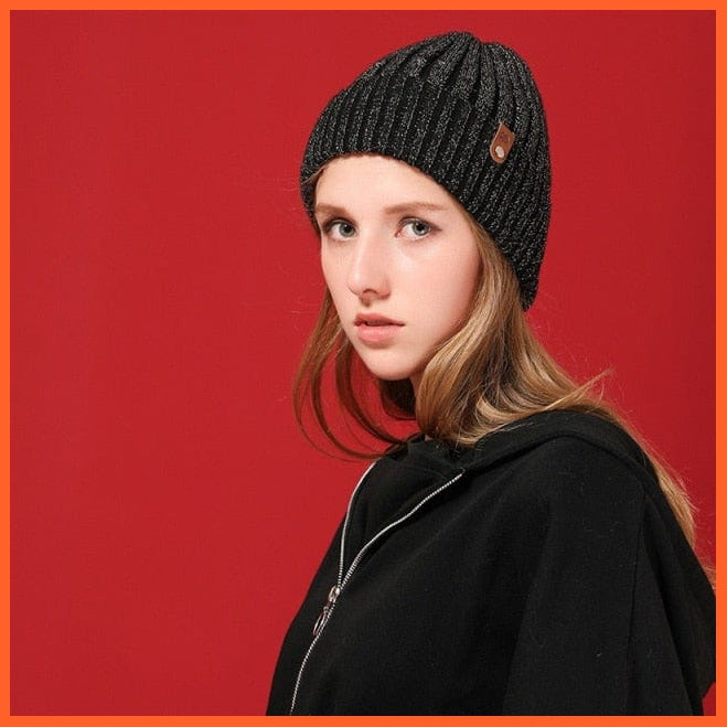 Women'S Wool Casual Autumn Winter Brand New Double Layer Thick Beanies | Girls Knitted Skullies Beanies Caps | whatagift.com.au.