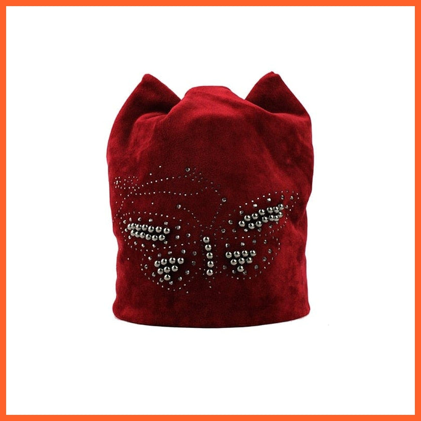 Female Beanie  Autumn  Winter Hip-Hop Caps | Fashion Skullies Rhinestone Hats For Women | Beanies Balaclava  Women Skullies | whatagift.com.au.