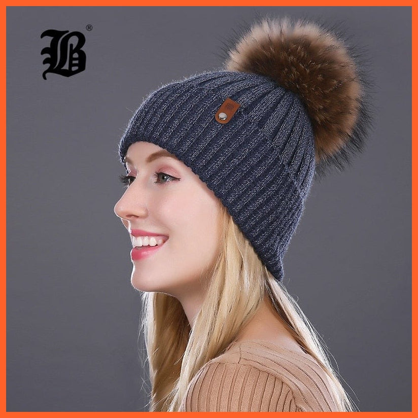 Winter Beanie Women'S Pearl Curled Hat | Pompom Thick Warm Hats New Brand Knitted High Quality Wool Beanies | whatagift.com.au.