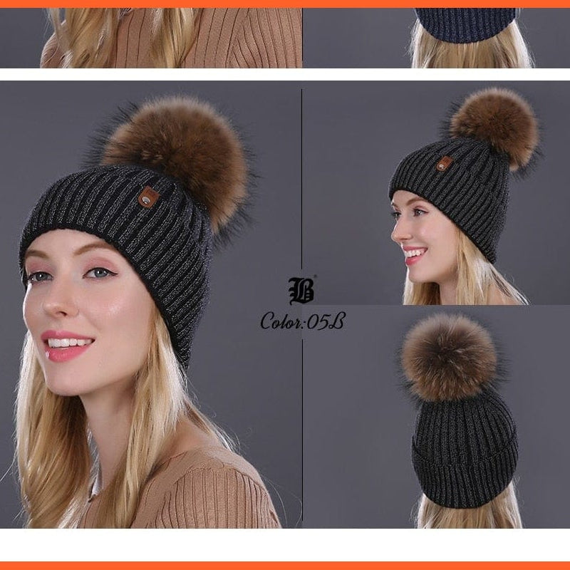 Winter Beanie Women'S Pearl Curled Hat | Pompom Thick Warm Hats New Brand Knitted High Quality Wool Beanies | whatagift.com.au.