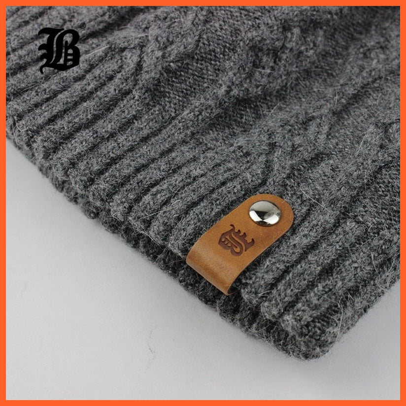 Winter Hats For Women | Pom Poms Real Mink Fur Wool Knitted Hat | Beanie New Thick Keep Warm Fashion Branded Hats | whatagift.com.au.