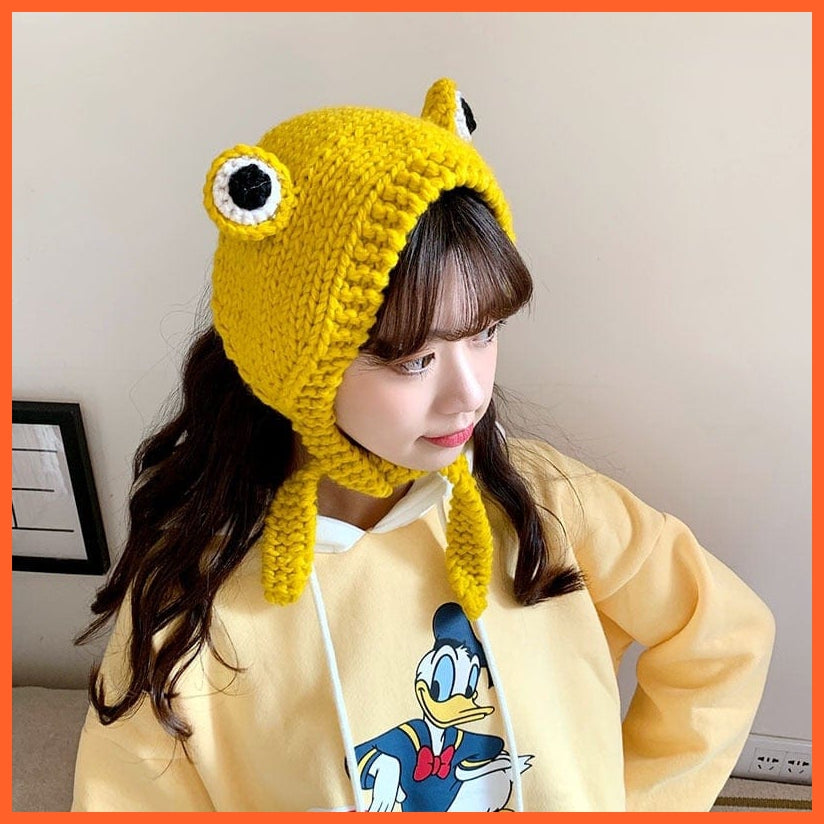 Women Photography Prop Party Winter Skullies | Cute Women Frog Hat Crochet Knitted Hat Costume Beanie Hats Caps |  Women Gift Hip-Hop Cap | whatagift.com.au.