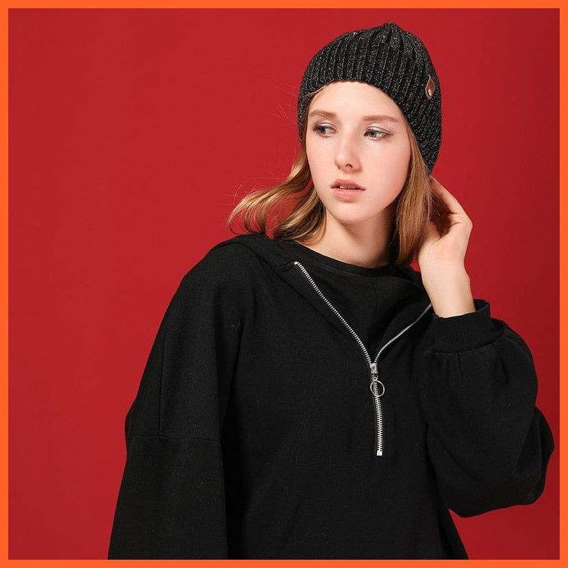 Women'S Wool Casual Autumn Winter Brand New Double Layer Thick Beanies | Girls Knitted Skullies Beanies Caps | whatagift.com.au.