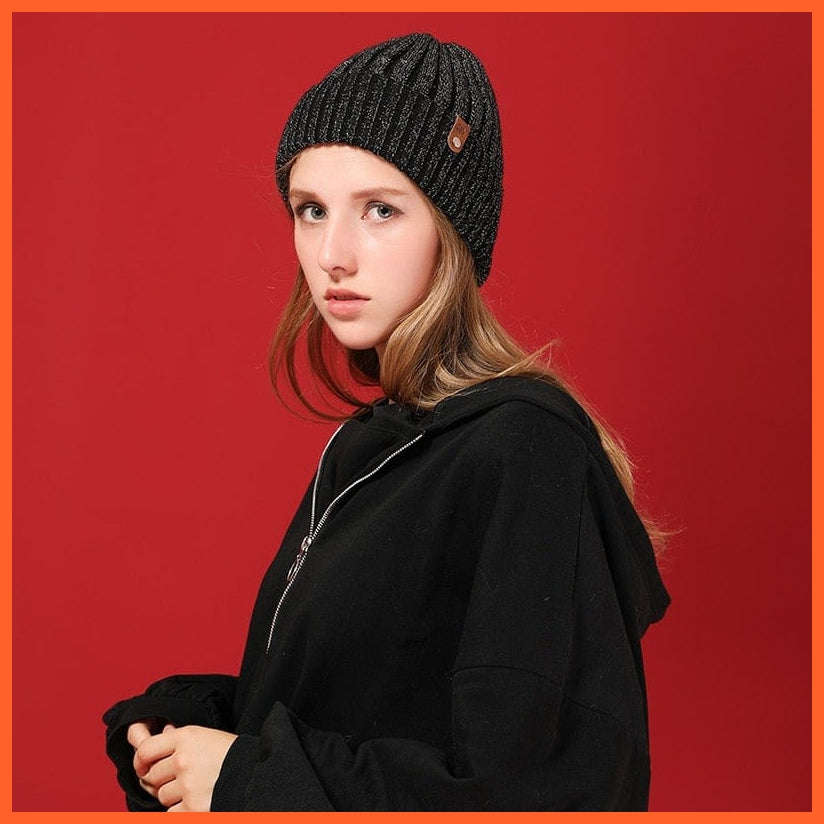 Women'S Wool Casual Autumn Winter Brand New Double Layer Thick Beanies | Girls Knitted Skullies Beanies Caps | whatagift.com.au.