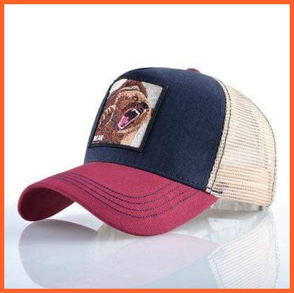 Embroidery Animal Baseball Caps | Men Women Breathable Mesh Snapback Hip Hop Caps | whatagift.com.au.