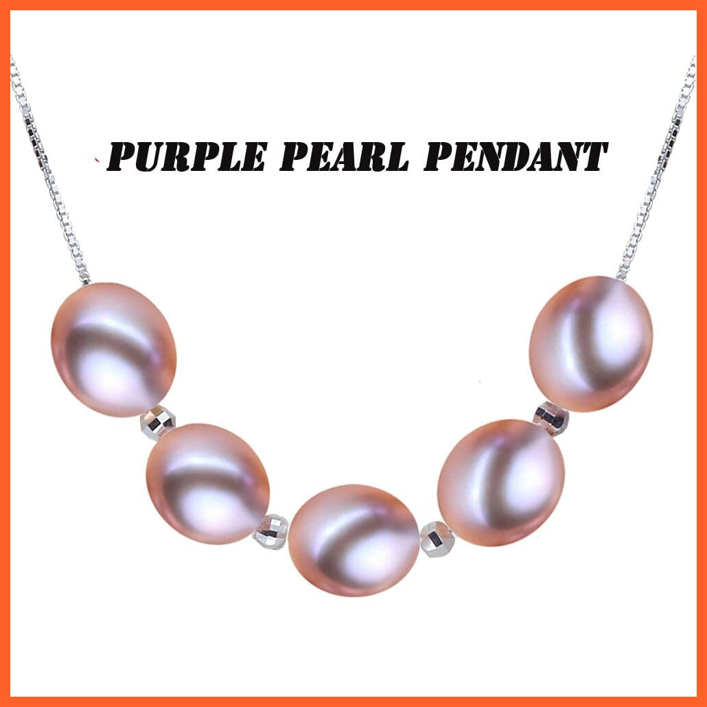 whatagift.com.au Beautiful Genuine 925 Sterling Silver Colorful Natural Pearl Necklace For Women