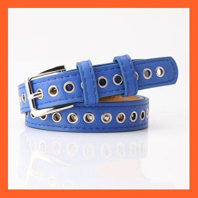 whatagift.com.au belt 11 blue ss 1h mi / 105CM Women Pu Leather Belt 66 Styles Metal Buckle Waistband