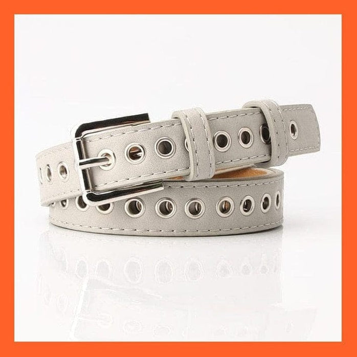 whatagift.com.au belt 11 gray ss 1h mi / 105CM Women Pu Leather Belt 66 Styles Metal Buckle Waistband