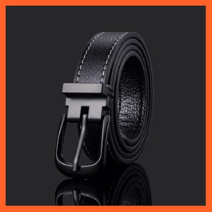 Pu Leather Belt Black Square Metal Buckle Waist Strap For Children | whatagift.com.au.
