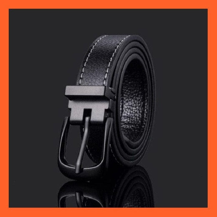 whatagift.com.au Belt A black pi / 80cm Pu Leather Belt Black Square Metal Buckle Waist Strap For Children