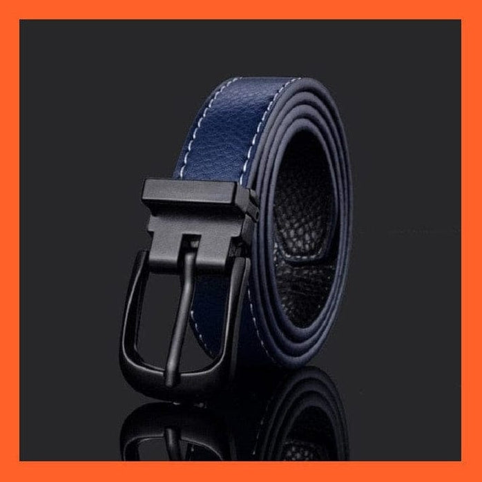 whatagift.com.au Belt A blue pi / 80cm Pu Leather Belt Black Square Metal Buckle Waist Strap For Children