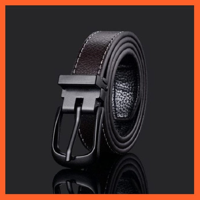 Pu Leather Belt Black Square Metal Buckle Waist Strap For Children | whatagift.com.au.