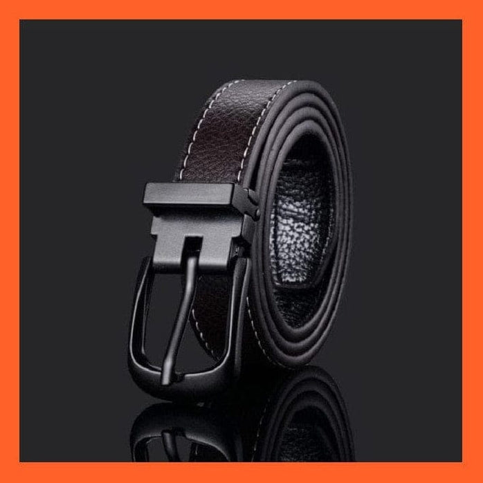 whatagift.com.au Belt A coffee pi / 80cm Pu Leather Belt Black Square Metal Buckle Waist Strap For Children