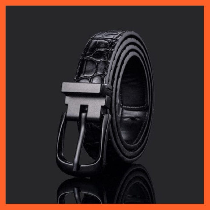 Pu Leather Belt Black Square Metal Buckle Waist Strap For Children | whatagift.com.au.