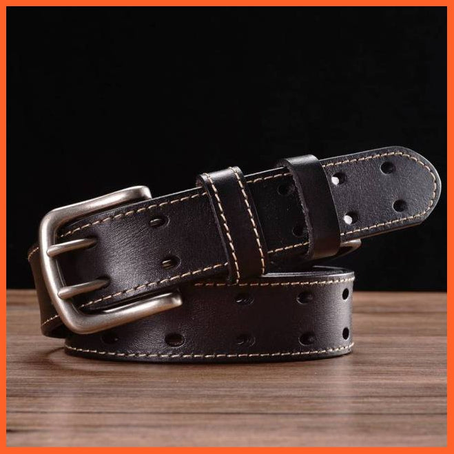 Genuine Leather Belts For Men With Double Pin Buckle | whatagift.com.au.