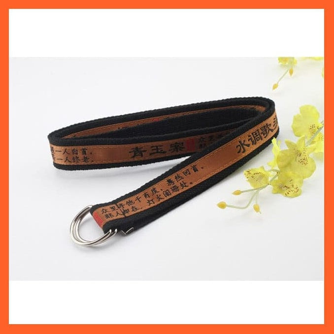 whatagift.com.au belt black brown / 130cm Unisex Adjustable Canvas Belt With D Shape Buckle