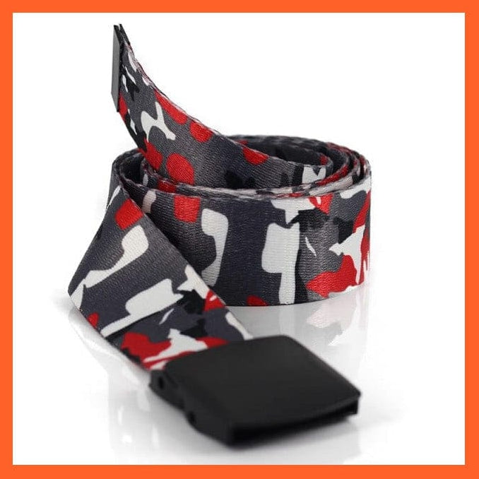 whatagift.com.au Belt Black Camouflage 1 / 130cm Women Canvas Camouflage Belt And Metal Double D-Ring Buckle Waistband