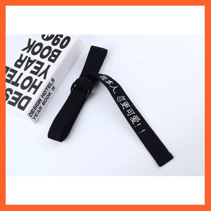 whatagift.com.au belt black gengkeai / 130cm White Black Canvas Belt For Women | Double Ring Buckle Belt