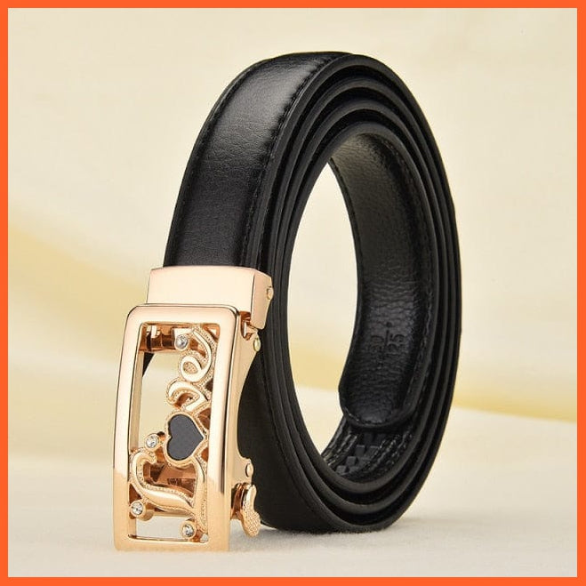 Fashionable Automatic Buckle Leather Belts For Women | whatagift.com.au.