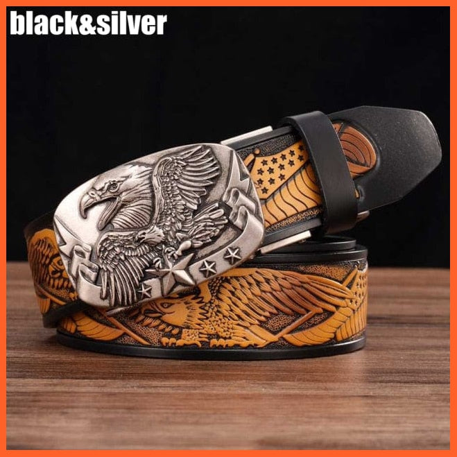 Automatic Gothic Style Eagle Buckle Leather Belts For Men | whatagift.com.au.