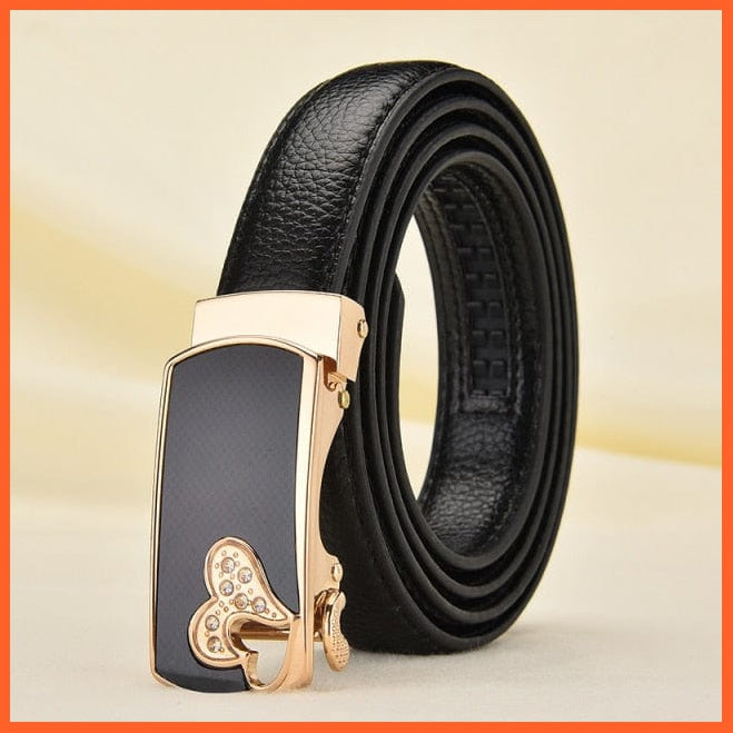 Fashionable Automatic Buckle Leather Belts For Women | whatagift.com.au.