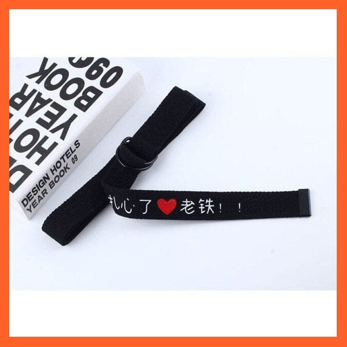 whatagift.com.au belt black zaxinl / 130cm White Black Canvas Belt For Women | Double Ring Buckle Belt