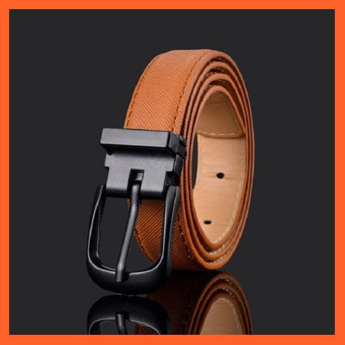 Pu Leather Belt Black Square Metal Buckle Waist Strap For Children | whatagift.com.au.