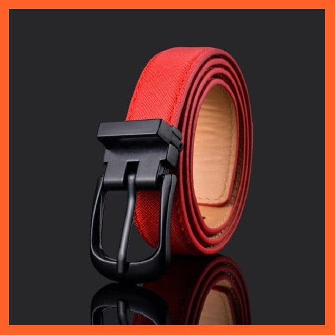 Pu Leather Belt Black Square Metal Buckle Waist Strap For Children | whatagift.com.au.