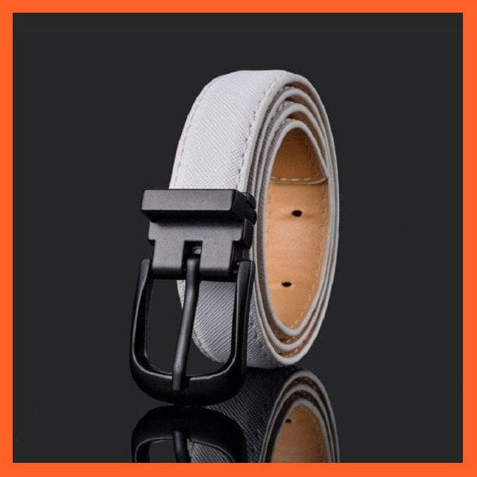 Pu Leather Belt Black Square Metal Buckle Waist Strap For Children | whatagift.com.au.