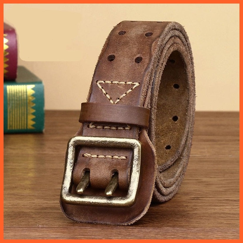 Genuine Leather Belts For Men With Double Pin Buckle | whatagift.com.au.