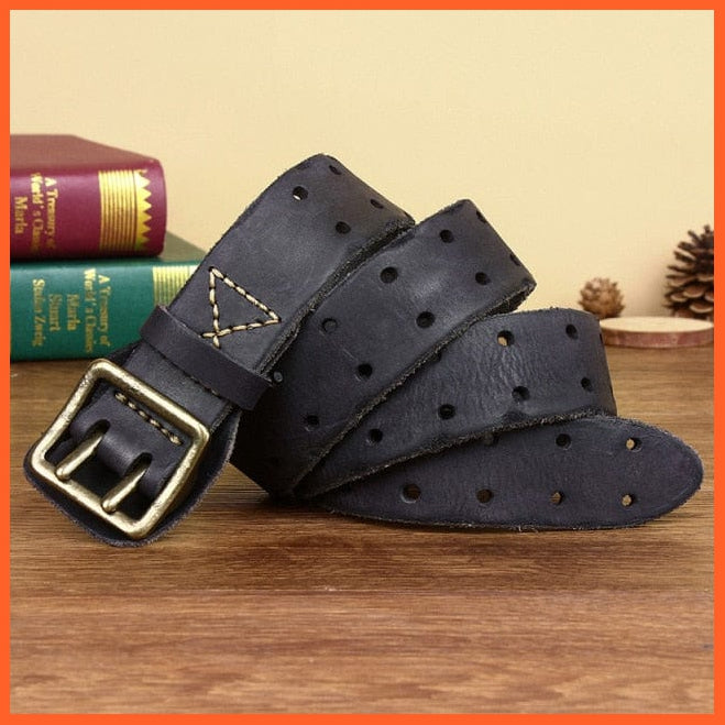 Genuine Leather Belts For Men With Double Pin Buckle | whatagift.com.au.