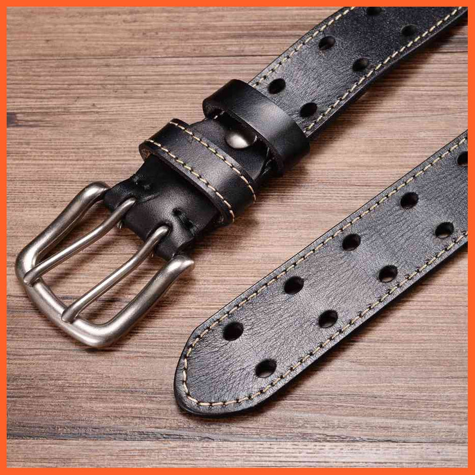 Genuine Leather Belts For Men With Double Pin Buckle | whatagift.com.au.