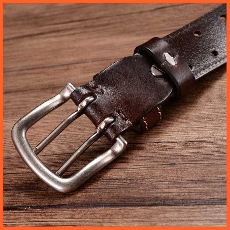 Genuine Leather Belts For Men With Double Pin Buckle | whatagift.com.au.