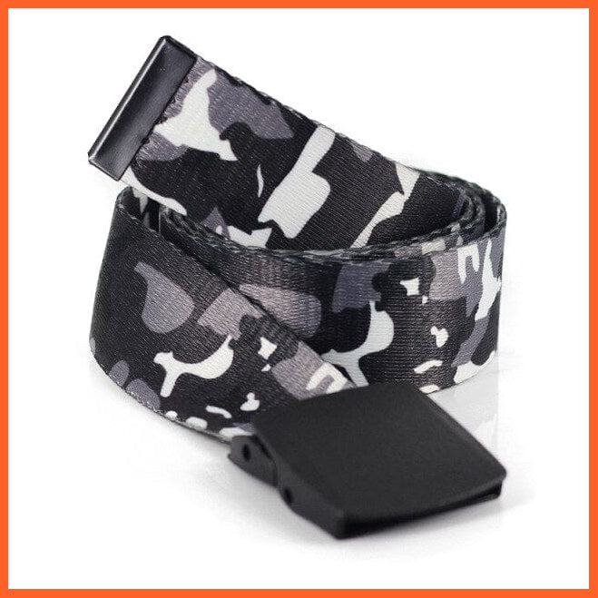 Women Canvas Camouflage Belt And Metal Double D-Ring Buckle Waistband | whatagift.com.au.