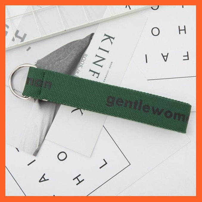 whatagift.com.au belt green gentlewomen / 130cm Unisex Canvas Belt D Ring Square Buckle Waistband