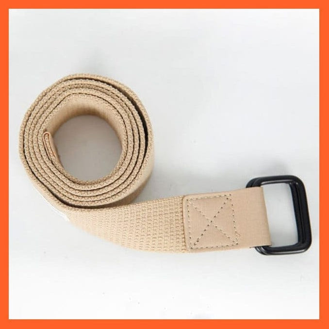 whatagift.com.au belt khaki fang buckle / 130cm Unisex Canvas Belt D Ring Square Buckle Waistband