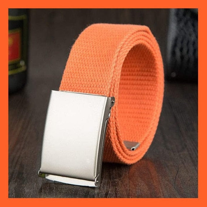 whatagift.com.au Belt Orange / 150cm Candy Color Canvas Luxury Belt  For Men Women