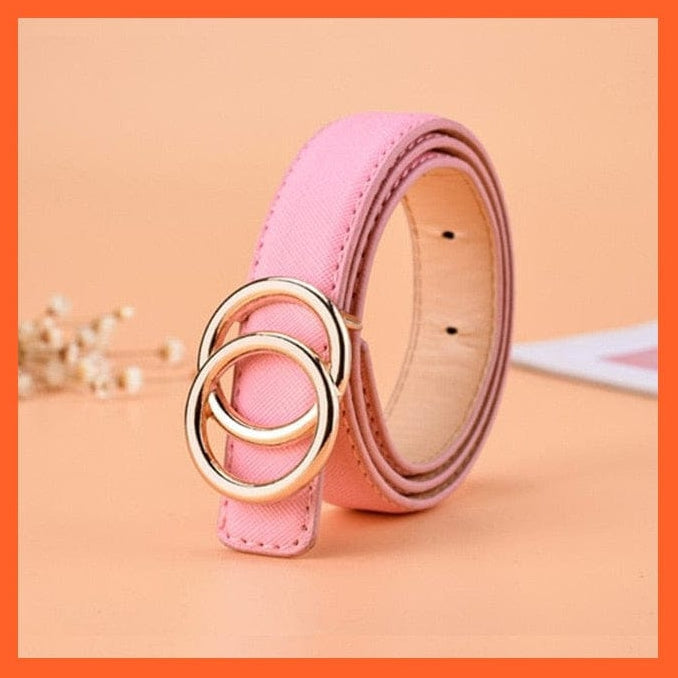 whatagift.com.au Belt pink two circles / 80cm Pu Leather Waistband Belt For Kids