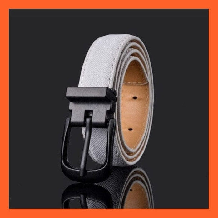 whatagift.com.au Belt Pu Leather Belt Black Square Metal Buckle Waist Strap For Children