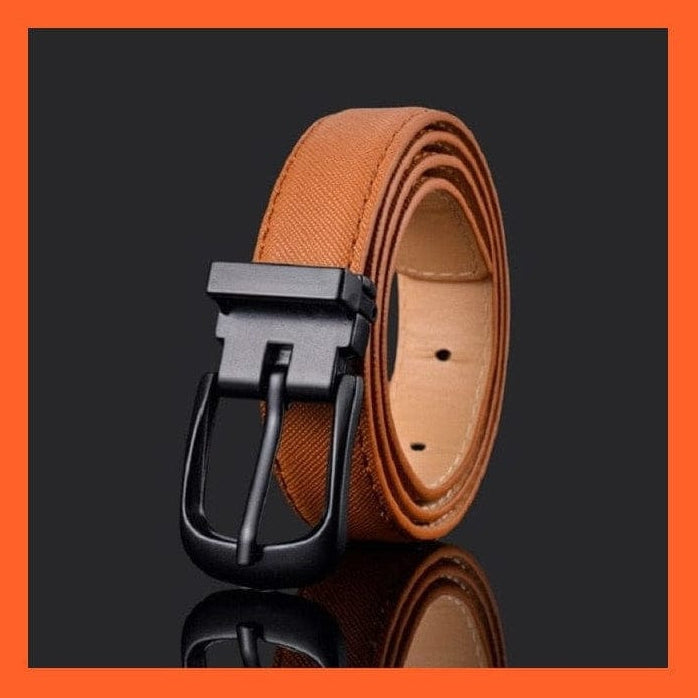 whatagift.com.au Belt Pu Leather Belt Black Square Metal Buckle Waist Strap For Children