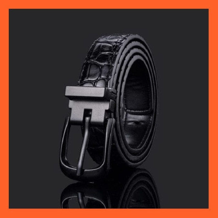 whatagift.com.au Belt Pu Leather Belt Black Square Metal Buckle Waist Strap For Children