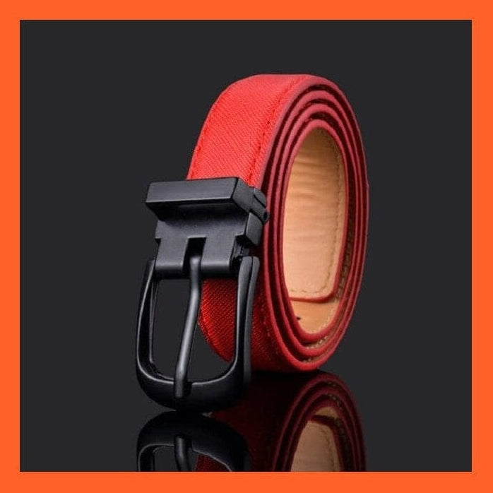 whatagift.com.au Belt Pu Leather Belt Black Square Metal Buckle Waist Strap For Children