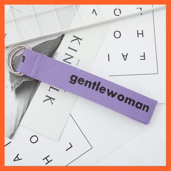 whatagift.com.au belt purple gentlewomen / 130cm Unisex Canvas Belt D Ring Square Buckle Waistband