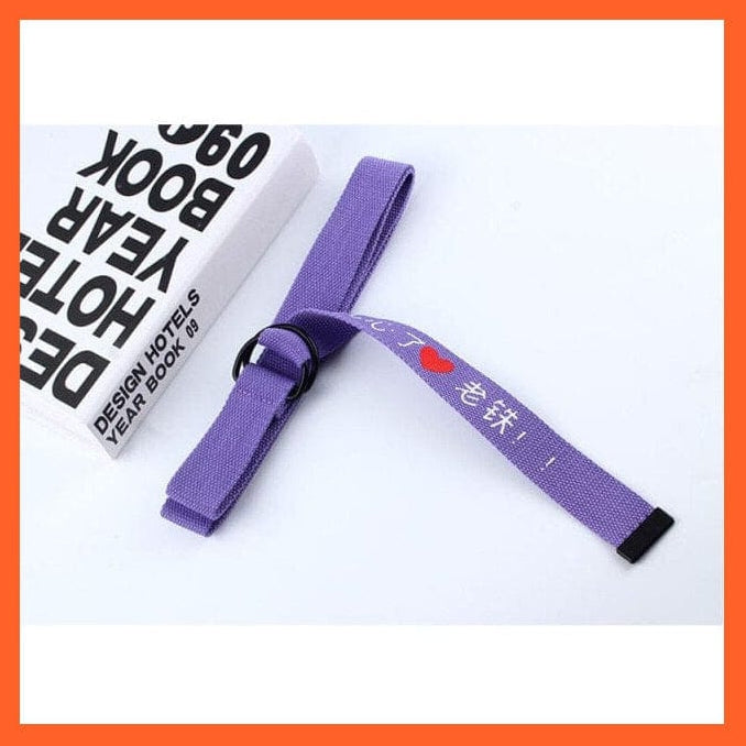 whatagift.com.au belt purple zaxinl / 130cm White Black Canvas Belt For Women | Double Ring Buckle Belt