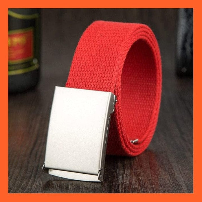 whatagift.com.au Belt Red / 150cm Candy Color Canvas Luxury Belt  For Men Women