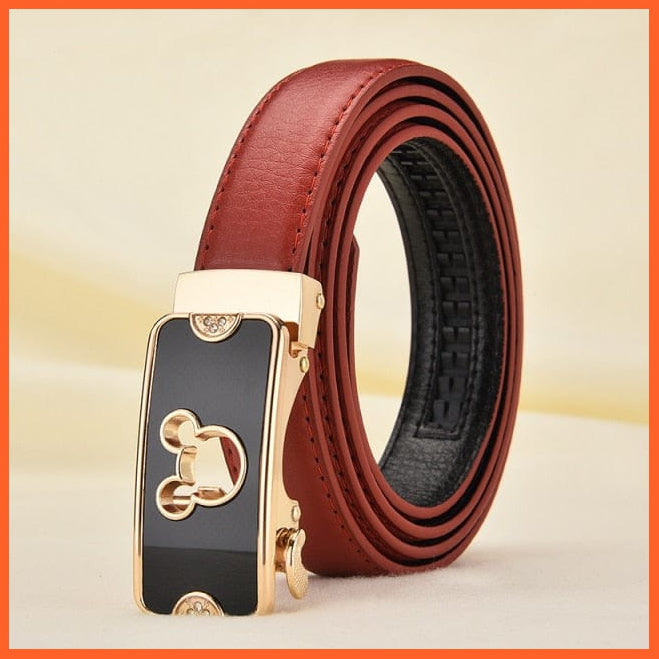 Fashionable Automatic Buckle Leather Belts For Women | whatagift.com.au.