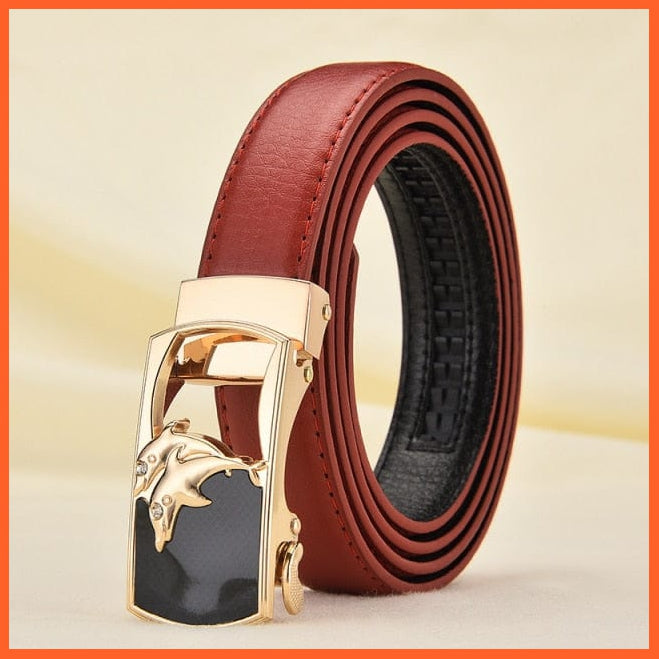 Fashionable Automatic Buckle Leather Belts For Women | whatagift.com.au.